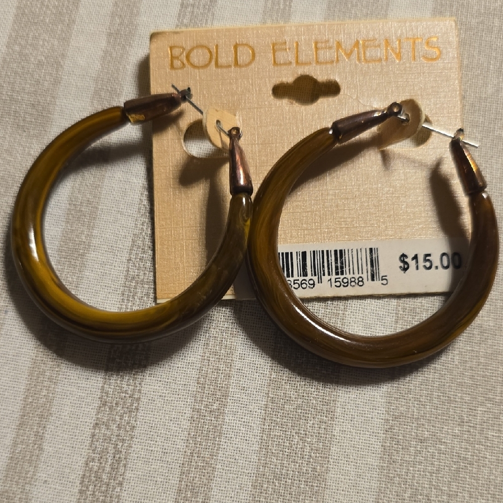 Bold Elements Olive Hoop Earrings